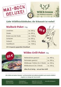 Maibock Deluxe, Wildfleischpakete zum Vorteilspreis